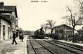SUIPPES (Marne) - La gare et le train.